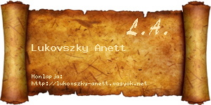 Lukovszky Anett névjegykártya