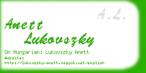 anett lukovszky business card